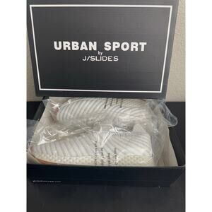 Urban Sport by JSlides Women Size 8 Gray White 2 Tone Knit Shoes Sneakers NEW